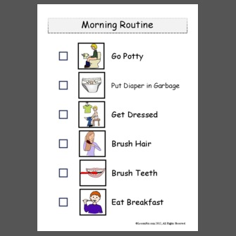 daily schedule with check boxes