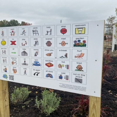 Installed playground communication board in Randolph Oh