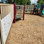 Playground communication board installed in city playground