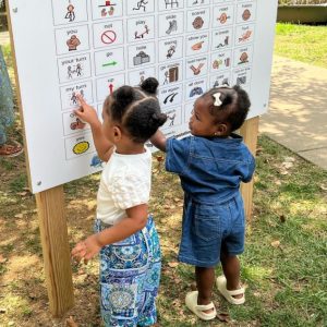 Customized Playground Communication Board in Use - Different Expectations Educational Services and Taahir's Village, Philadelphia, PA