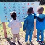 Students Using Customized Playground Communication Board  - Different Expectations Educational Services and Taahir's Village, Philadelphia, PA