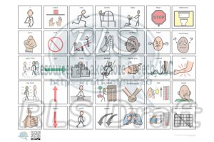 Standard vocabulary layout of communication board using Boardmaker icons