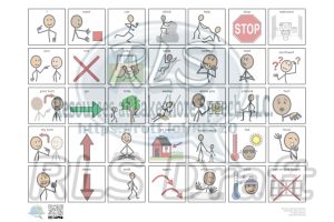 Communication board standard vocabulary layout using SymbolStix