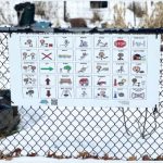 communication board in wintery weather